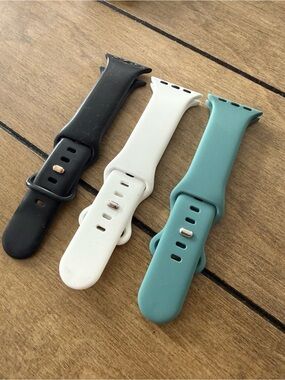 Silicone Watch Band Set - Teal, White, Black 38/40/41mm